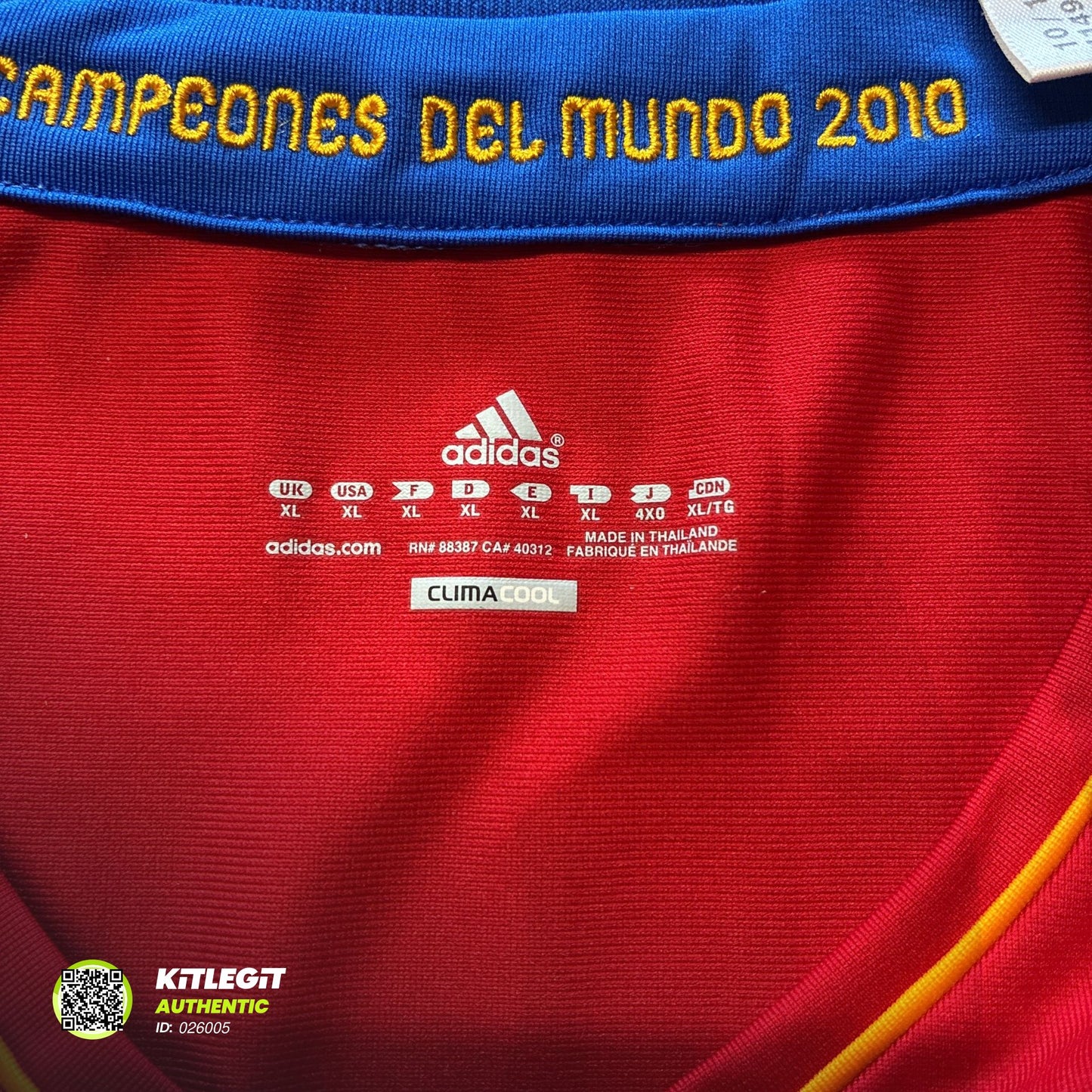 Spain 2010/11 Home Shirt - XL - Pique 3