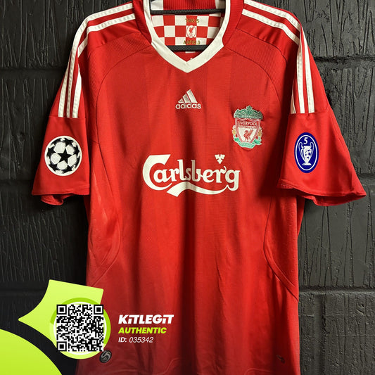 Liverpool 2008/10 Home Shirt - Large - Gerrard #8 Champions League