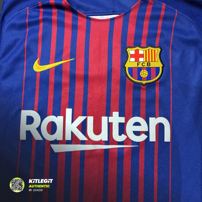 Barcelona 2017/18 Home Shirt - Large - Suarez 9