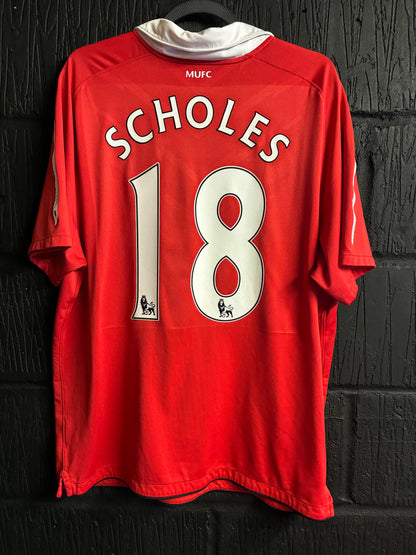 Manchester United 2010/11 Home - XL - Scholes 18