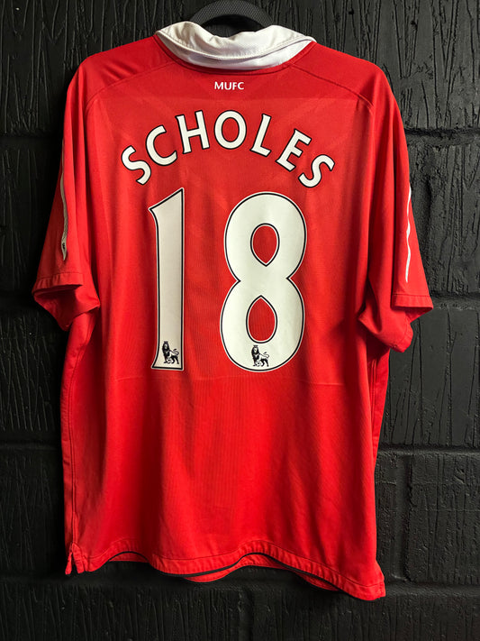 Manchester United 2010/11 Home - XL - Scholes 18