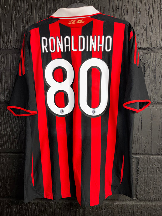 AC Milan 2009/10 Home - XL - Ronaldinho #80